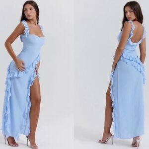 House of CB Ariela Ruffle Side Slit Gown